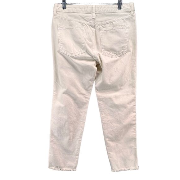 Free People We The Free Jeans Womens 27 Cream Tapered Leg Five Pocket Raw Hem - Picture 4 of 13